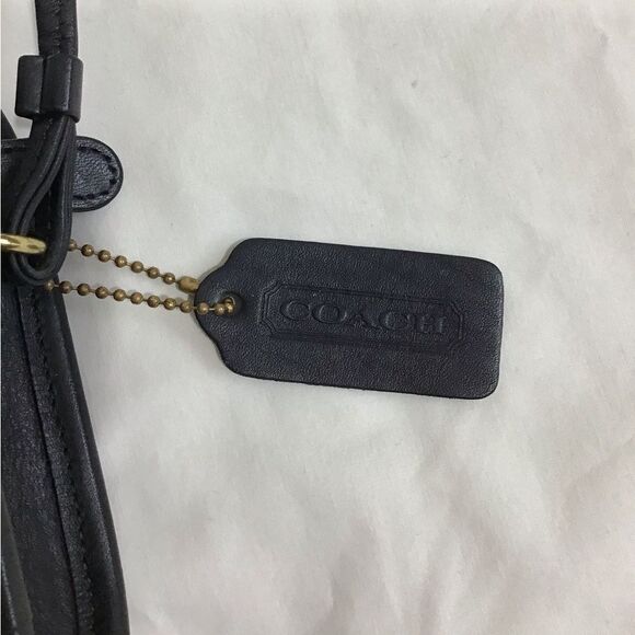 Vintage Black Coach Abbie 9017 Crossbody Zip Bag Leather Mini Crossbody Bag - Picture 6 of 14